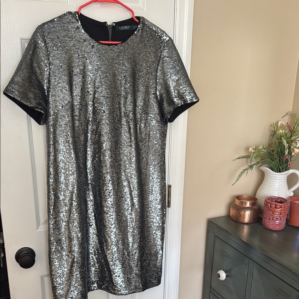 Ralph Lauren Silver Sequin Mini Dress